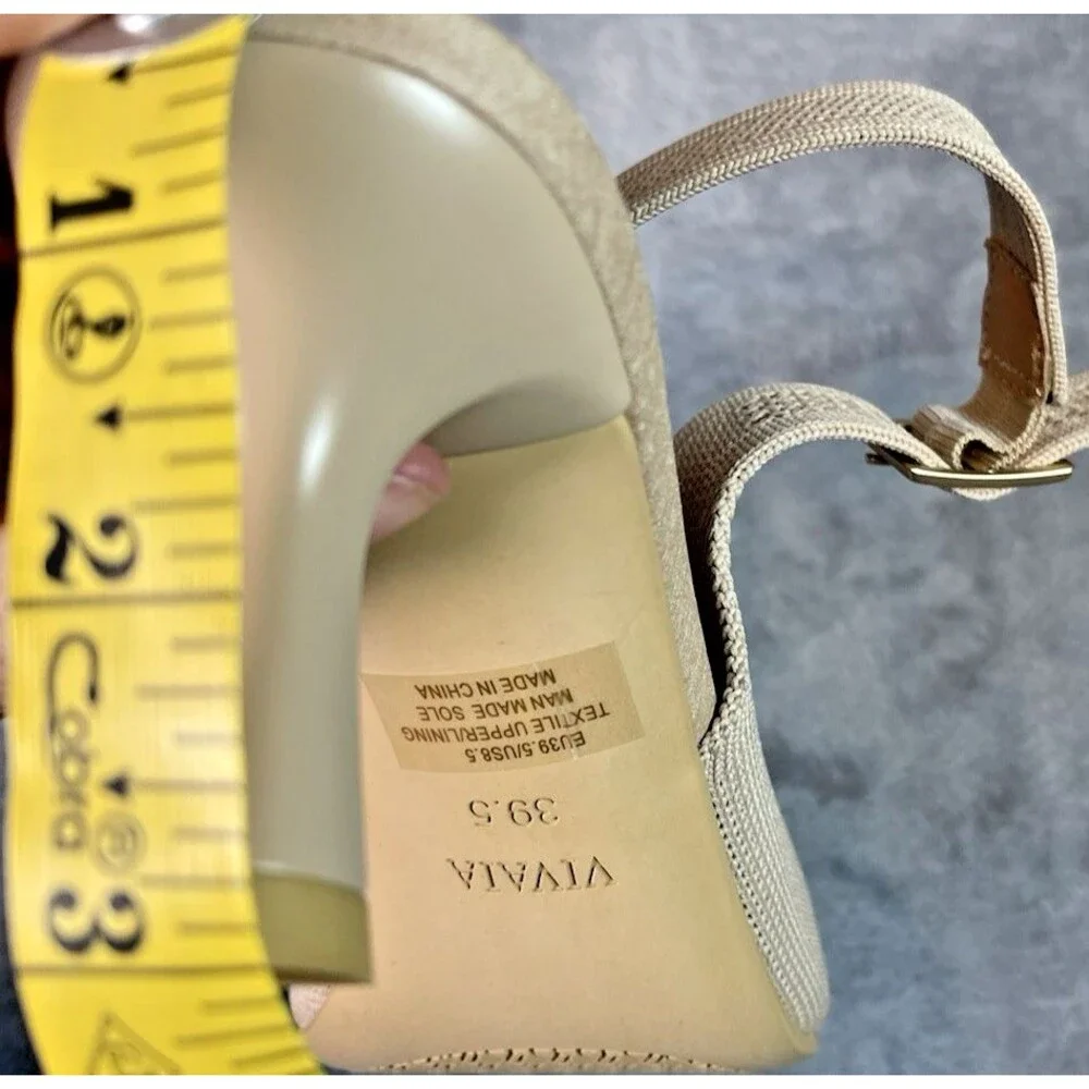 Vivaia NEW Addison knit womens almond kitten heel slingback shoes US 8.5 $169